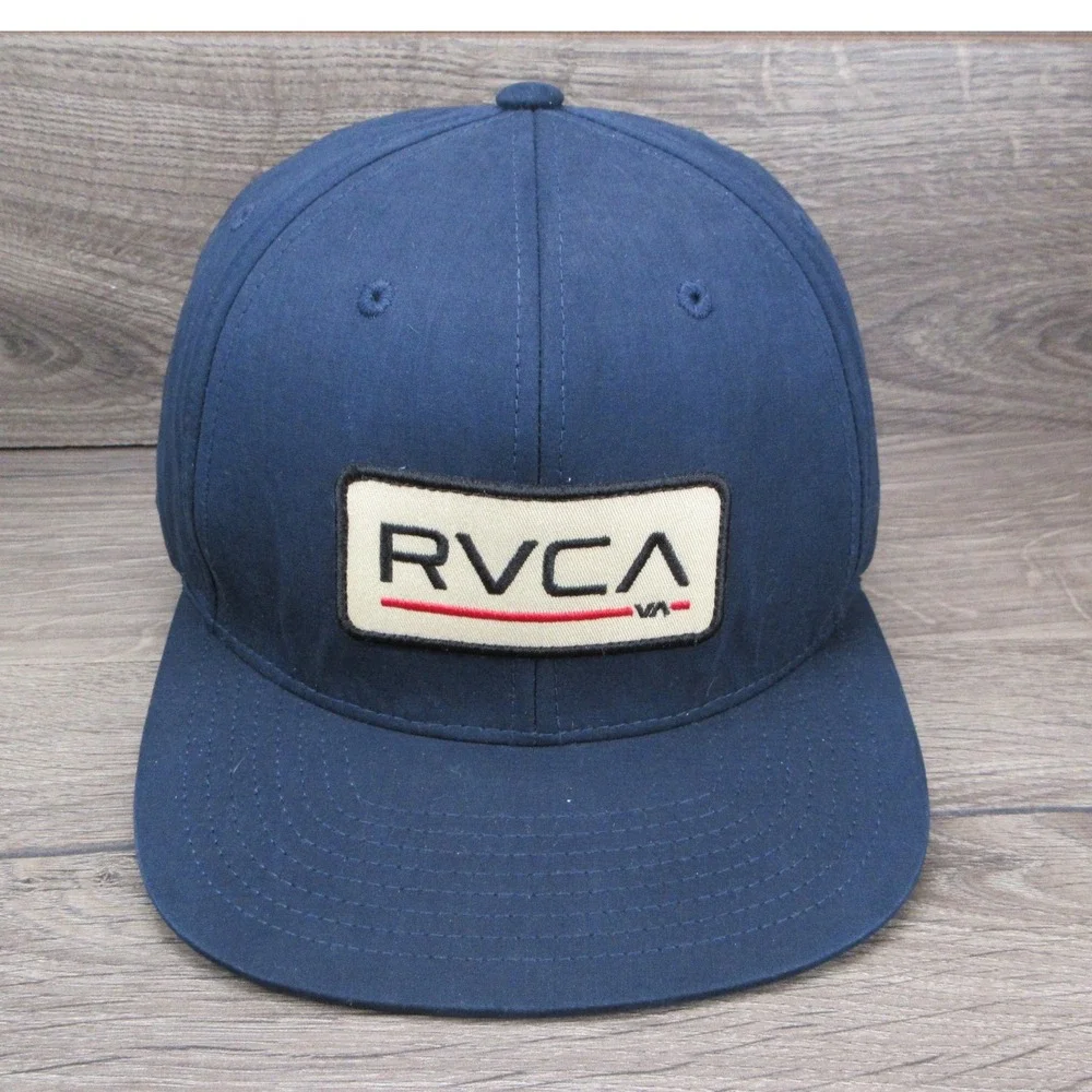 RVCA Hat Cap Mens Snap Back Blue Skate Surf Streetwear Mid Fit